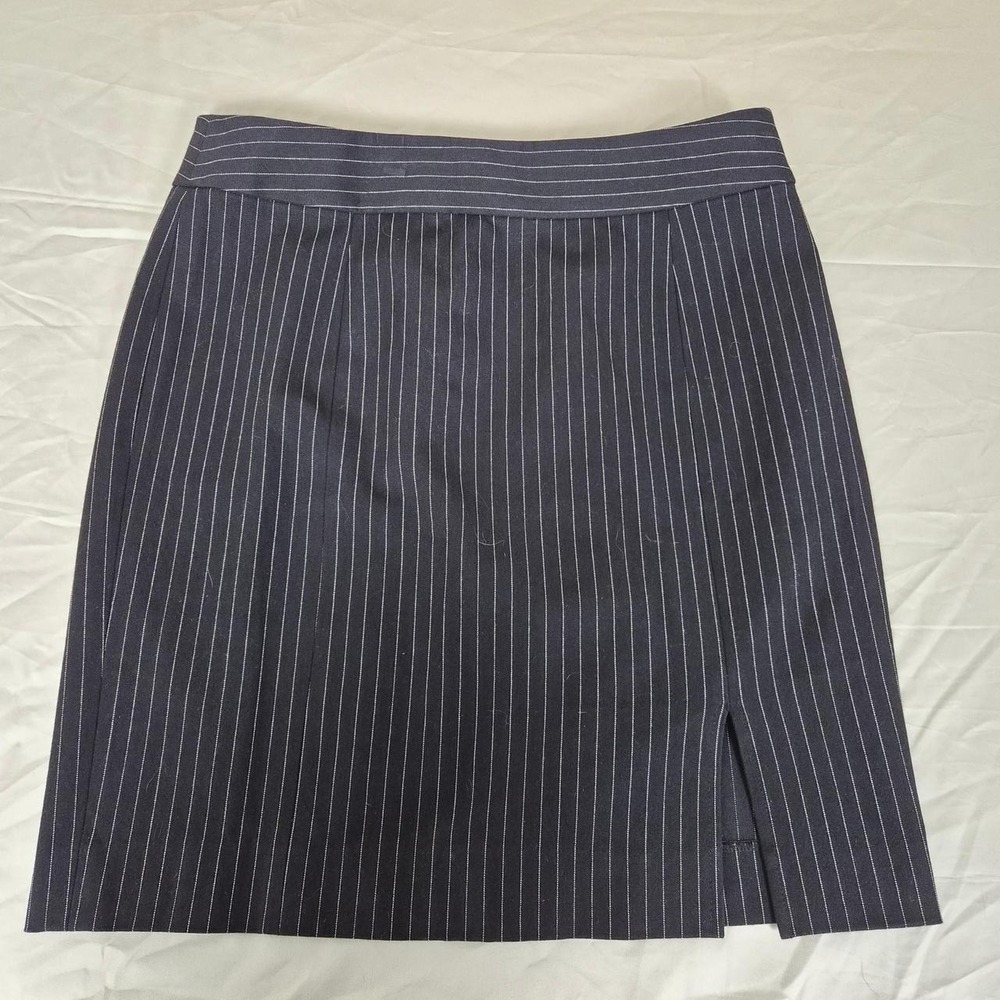 Banana Republic Pinstripe Pencil Skirt Womens 10 Office Siren Dark Academia Slit